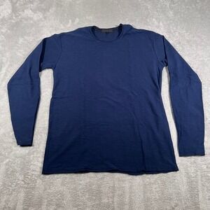 Cadogan Los Angeles Long Sleeve T-Shirt Mens Small Blue Crewneck Cotton Tee